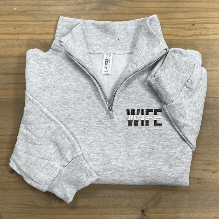 EMS Wife Thin White Line Quarter Zip Sweatshirt