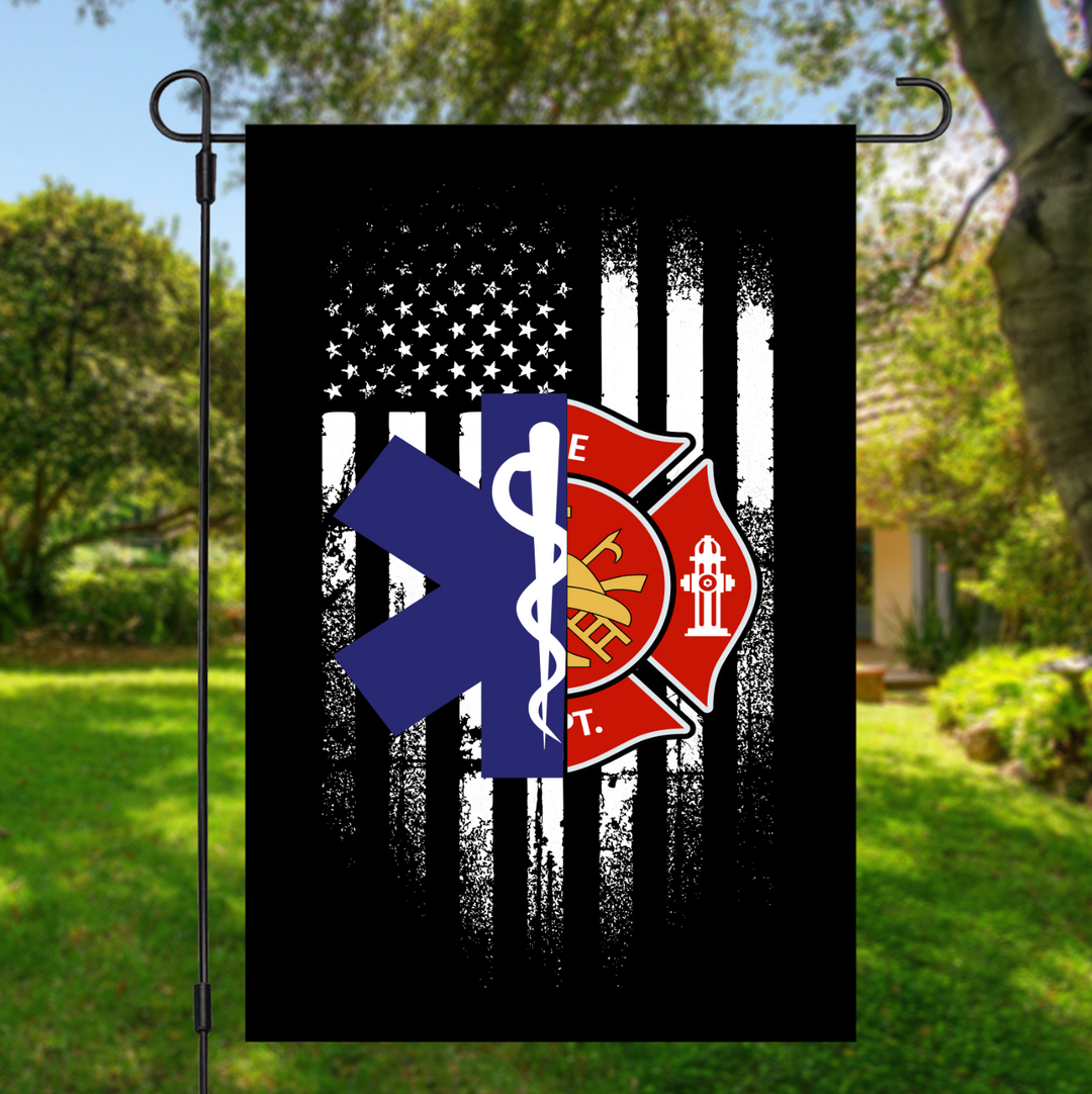 EMS Fire Garden Flag