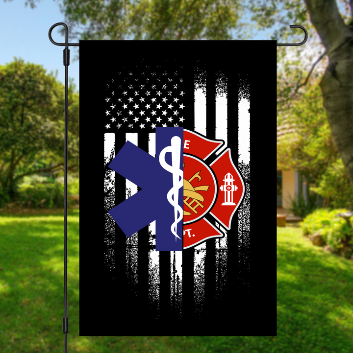EMS Fire Garden Flag