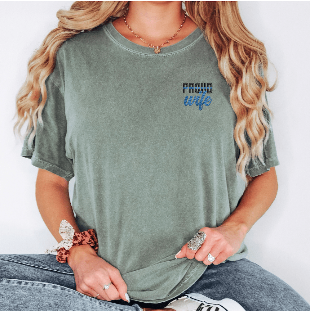 Police Proud Wife Comfort Colors T-Shirt