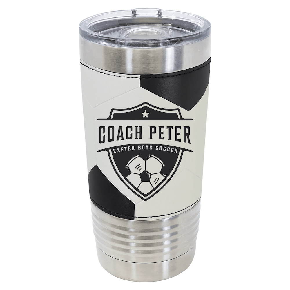 20oz Custom Engraved Soccer Ball Coach Tumbler