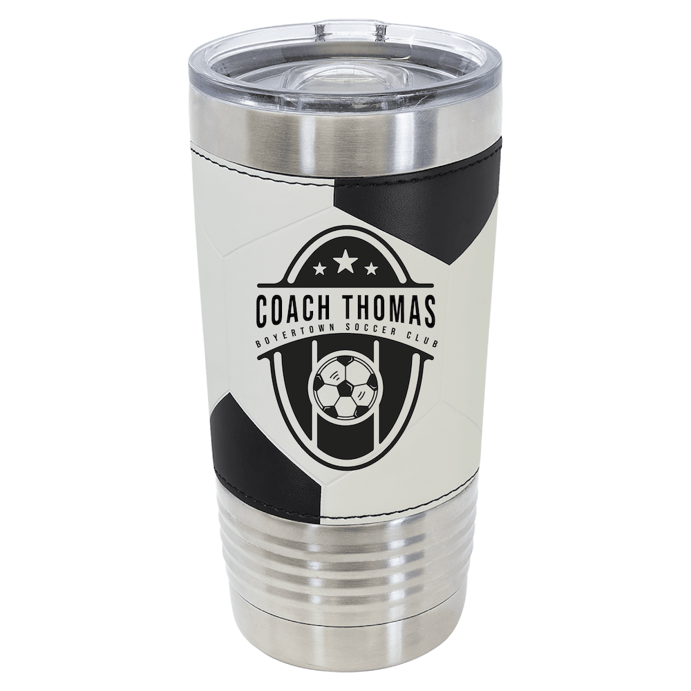 20oz Personalized Soccer Ball Coach Tumbler