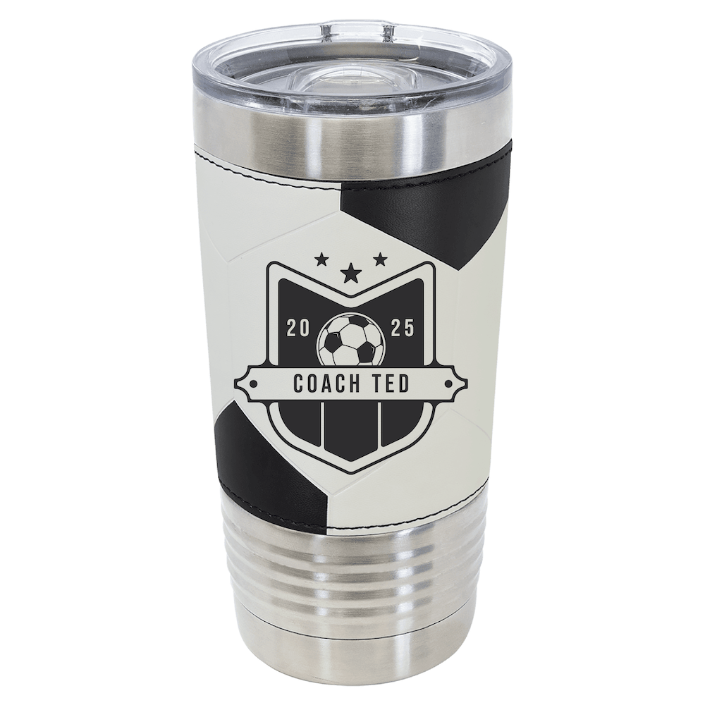 20oz Soccer Ball Coach Custom Engraved Tumbler
