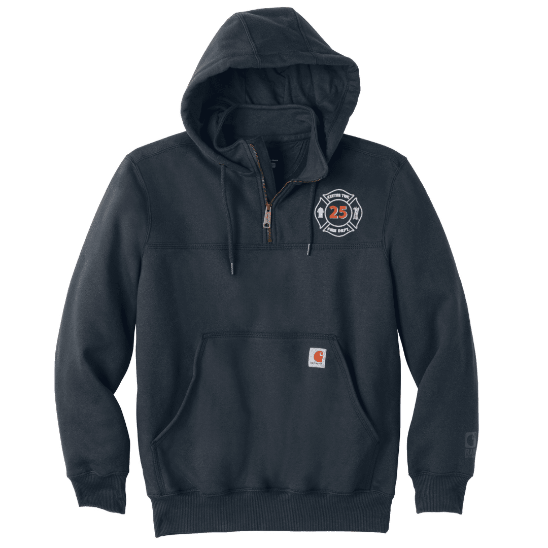 Custom embroidered Carhartt job shirt uniform for a small business crew