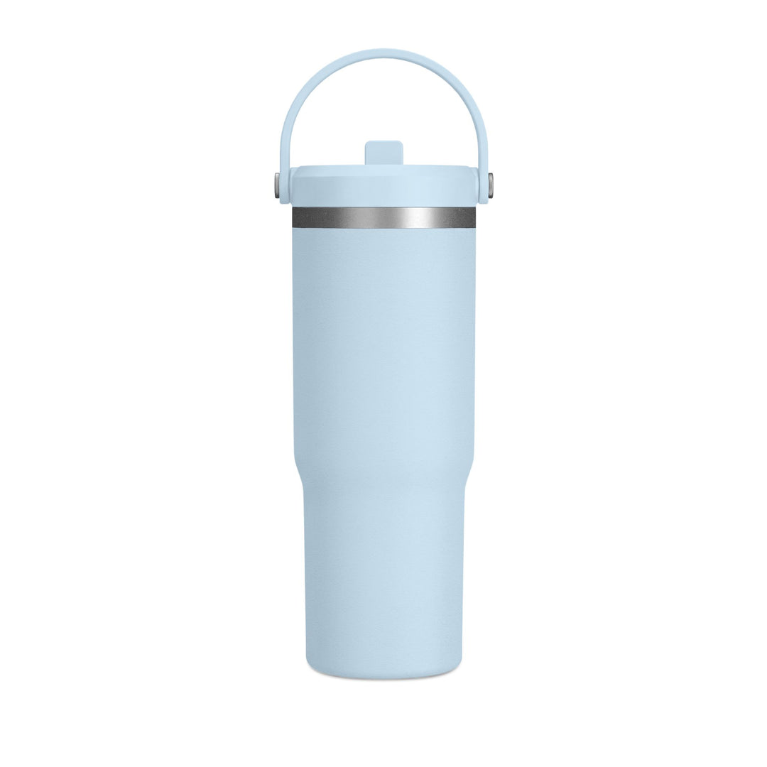 Powder blue 32oz insulated tumbler with carry-handle lid
