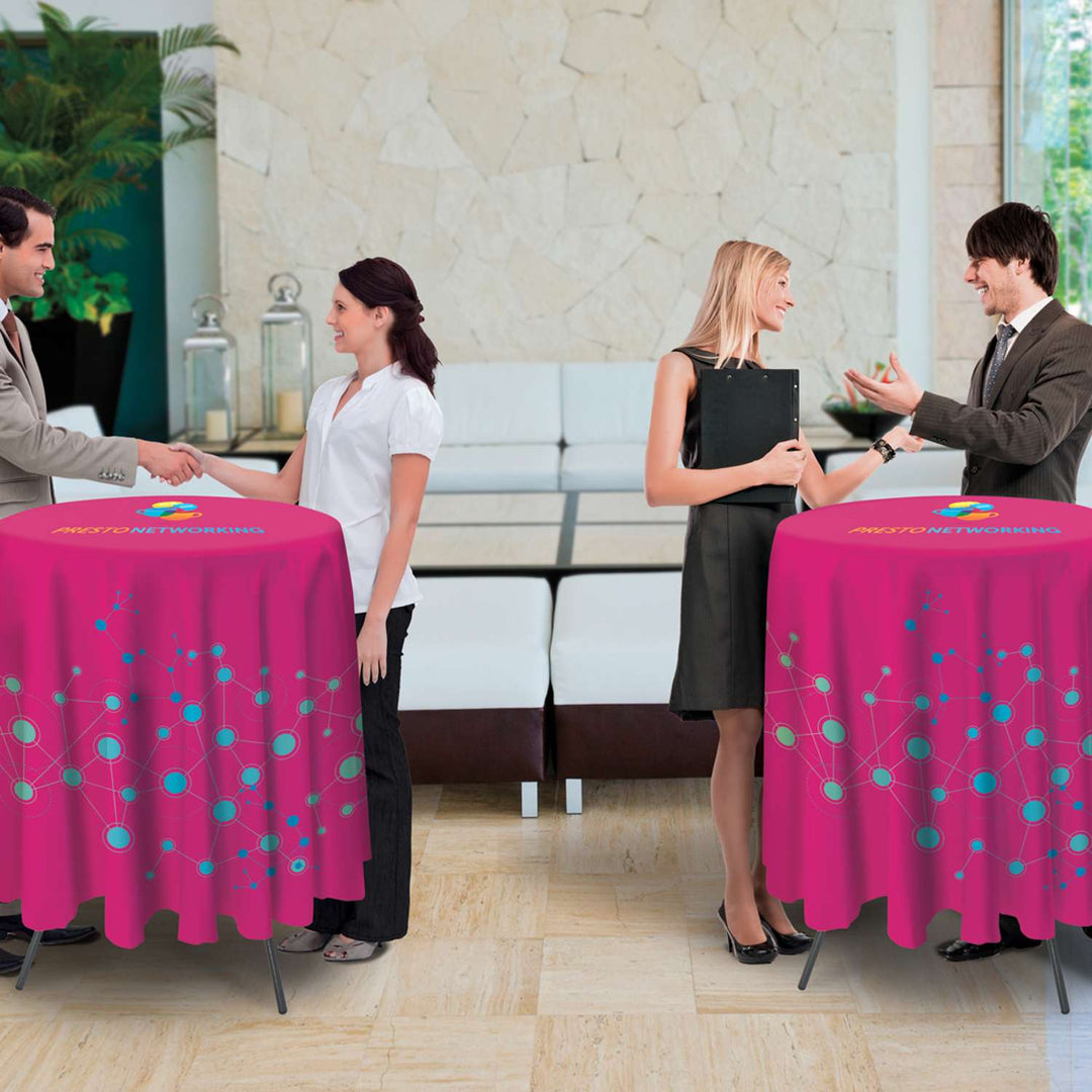 Bar-Height Round Table Throw with 33.25" Overhang