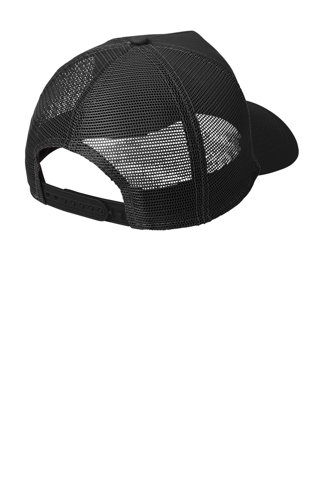 New Era NE205 Snapback Trucker in Black, back view