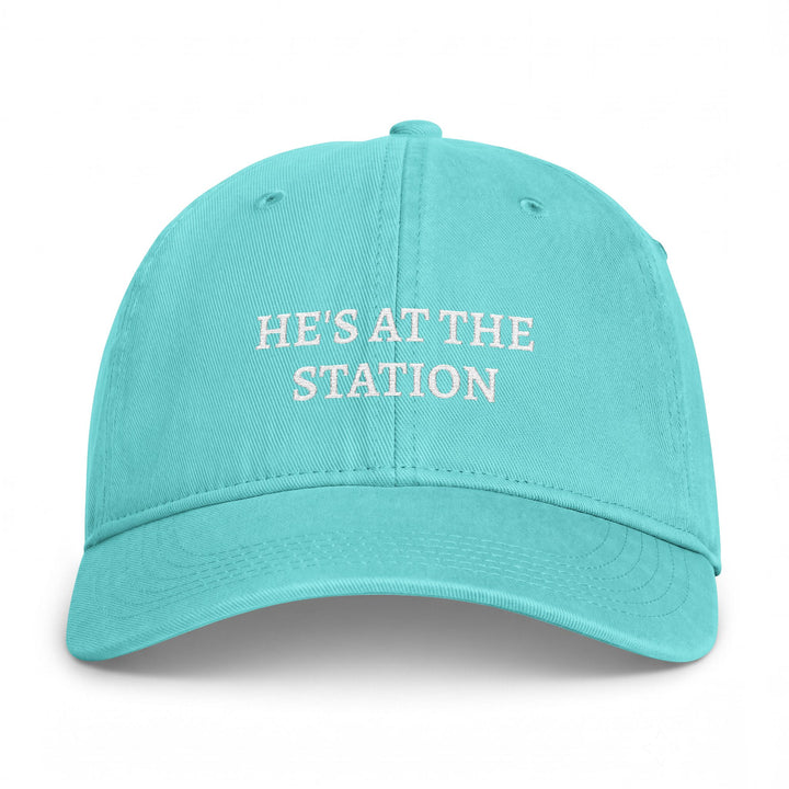 Chalky mint washed dad cap with he&