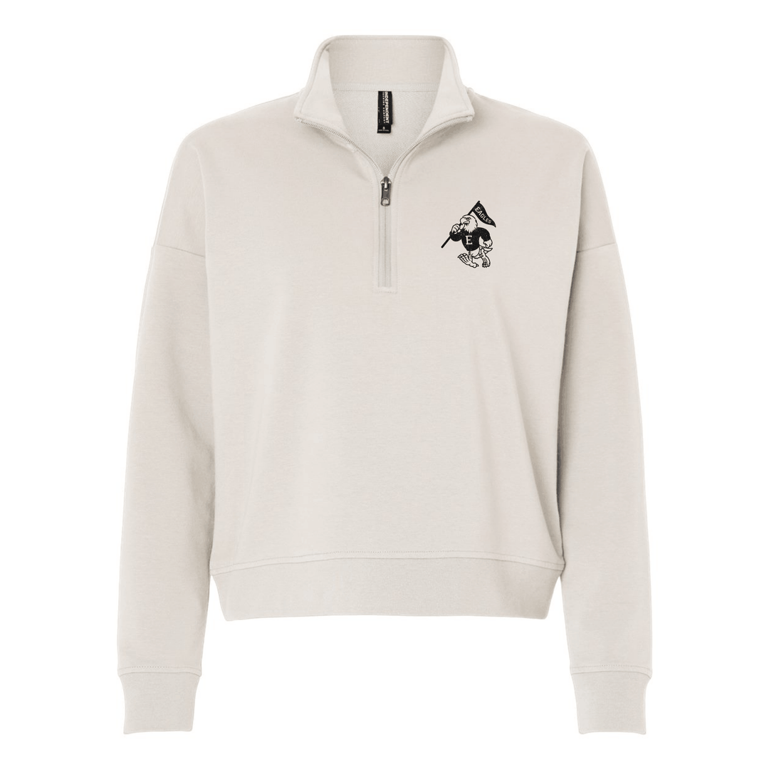 Exeter Eagles Retro Mascot Women’s Cropped Quarter-Zip