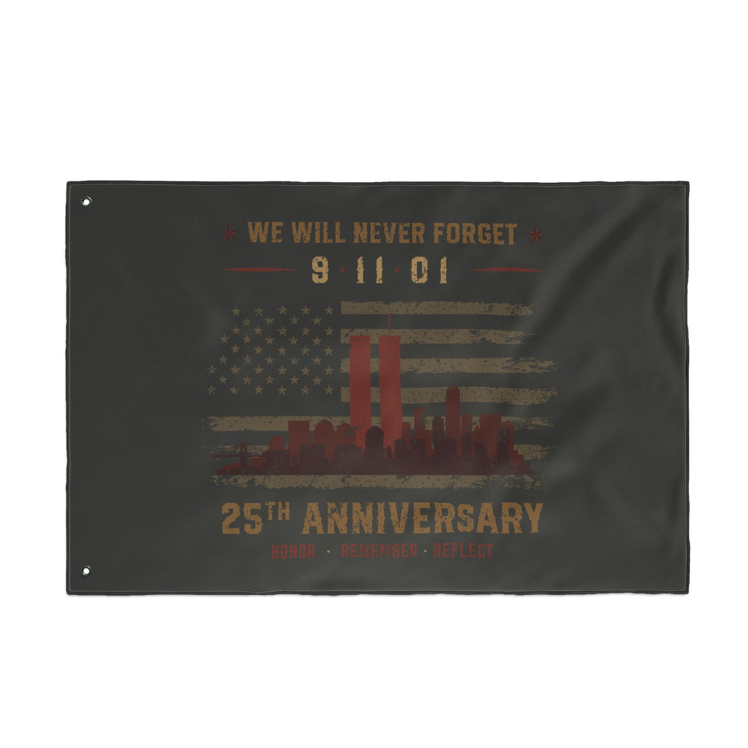 9/11 Memorial Flag - 25th Anniversary Double-Sided Tribute