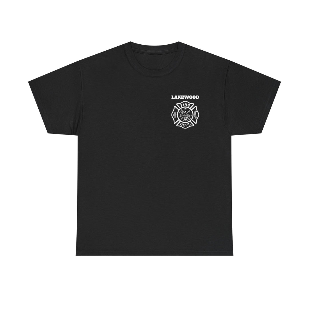Personalized Fire Department T-Shirt — Maltese Cross Front &amp; Bold Back Print