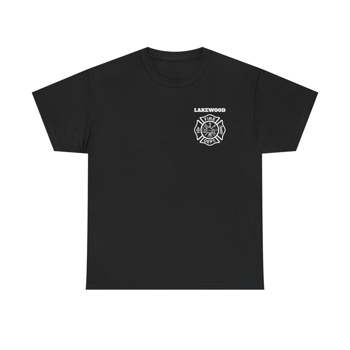 Personalized Fire Department T-Shirt — Maltese Cross Front &amp; Bold Back Print