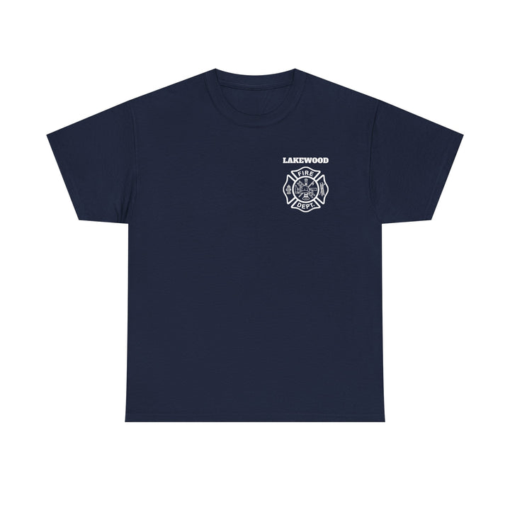 Personalized Fire Department T-Shirt — Maltese Cross Front &amp; Bold Back Print
