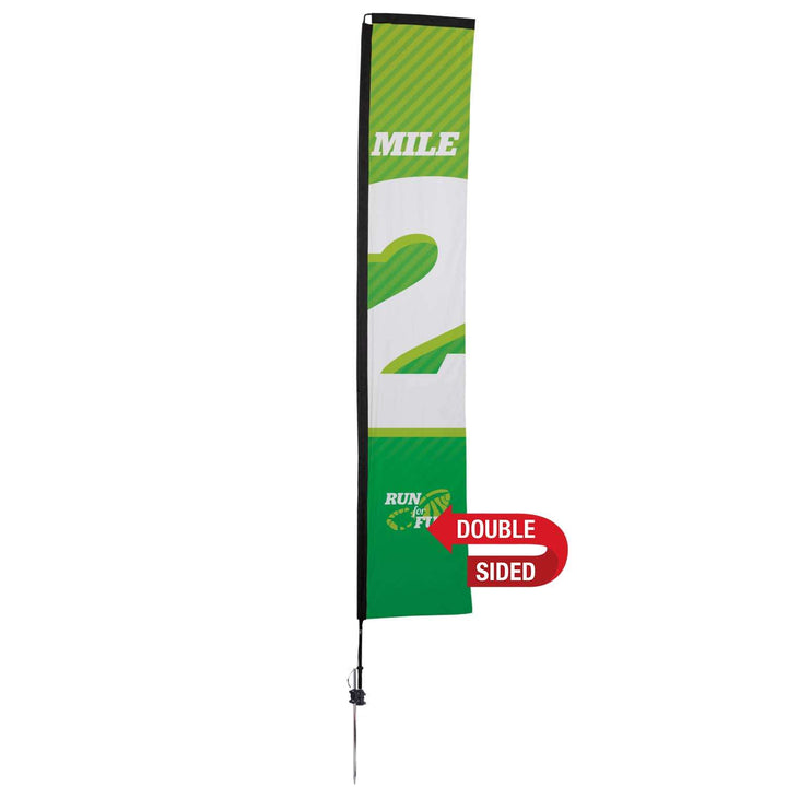 Premium Rectangle Sail Sign Kit (Double-Sided with Ground Spike &amp; Ground Anchor)