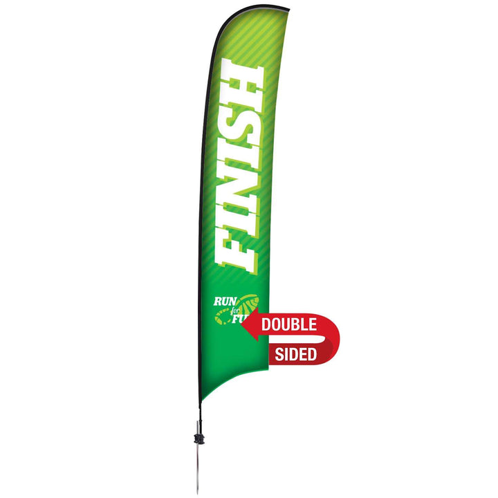 Premium Razor Sail Sign Kit (Double-Sided with Ground Spike &amp; Ground Anchor)