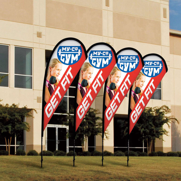 Premium Teardrop Sail Sign Kit (Double-Sided with Ground Spike)