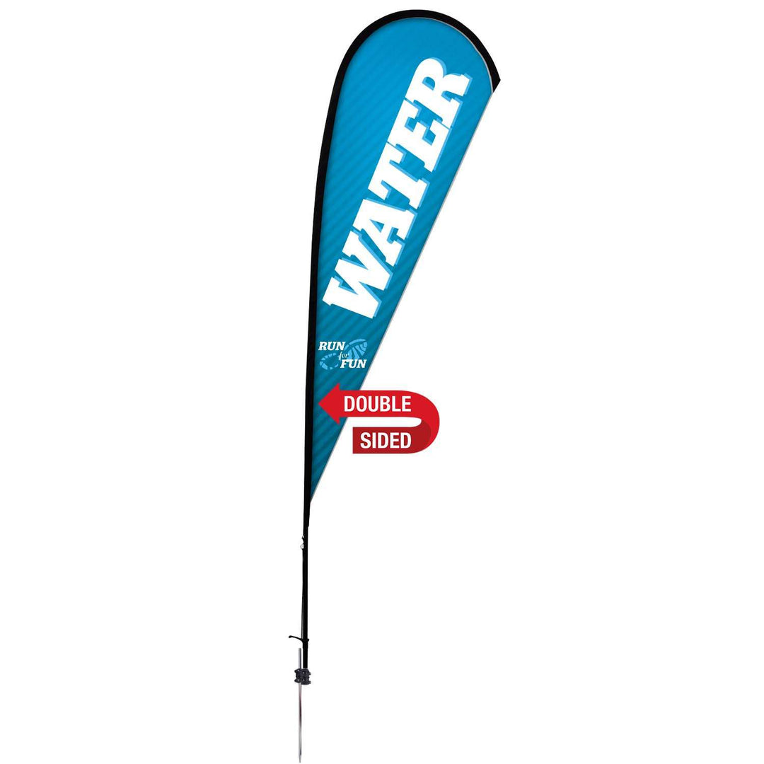 Premium Teardrop Sail Sign Kit (Double-Sided with Ground Spike)
