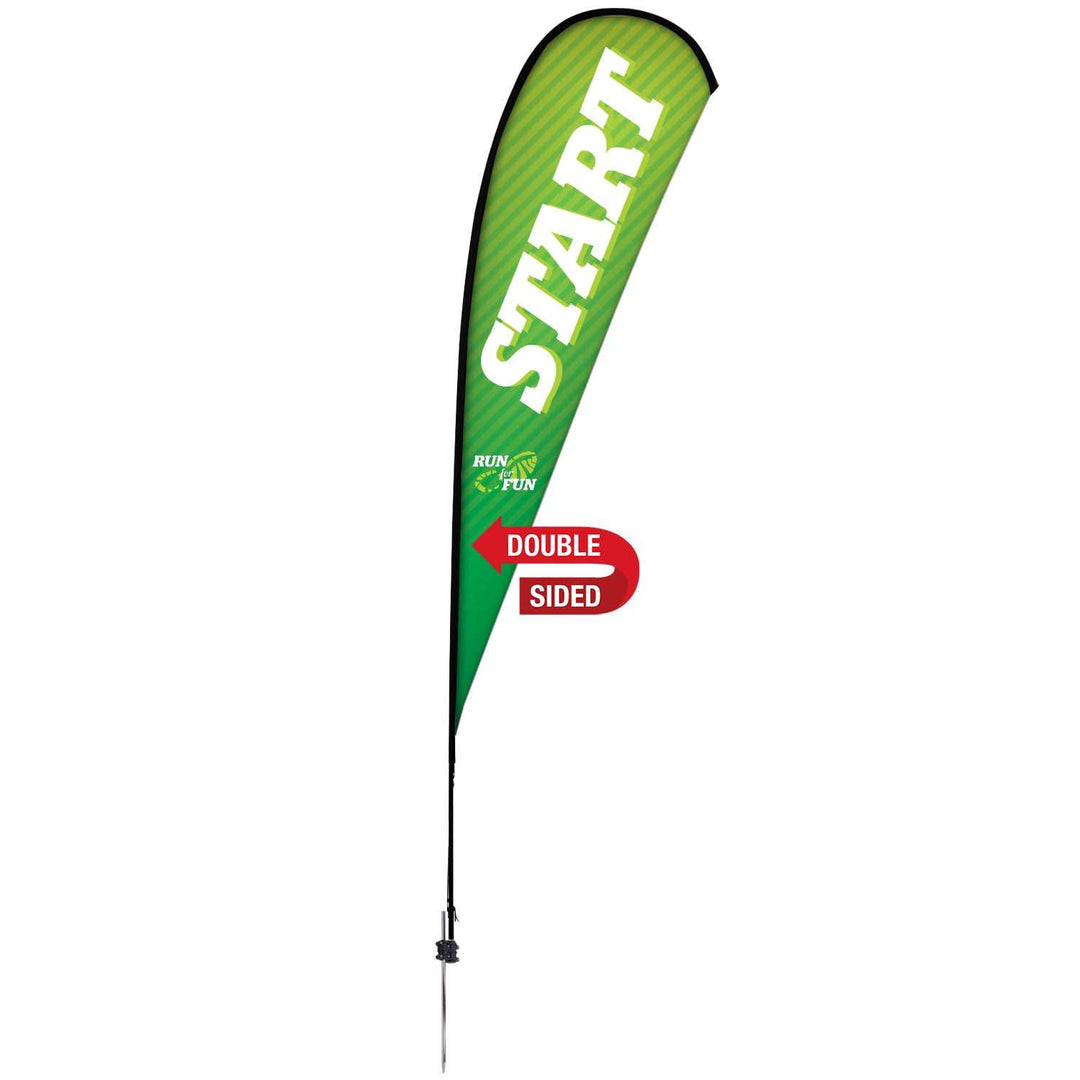 Premium Teardrop Sail Sign Kit (Double-Sided with Ground Spike & Ground Anchor)