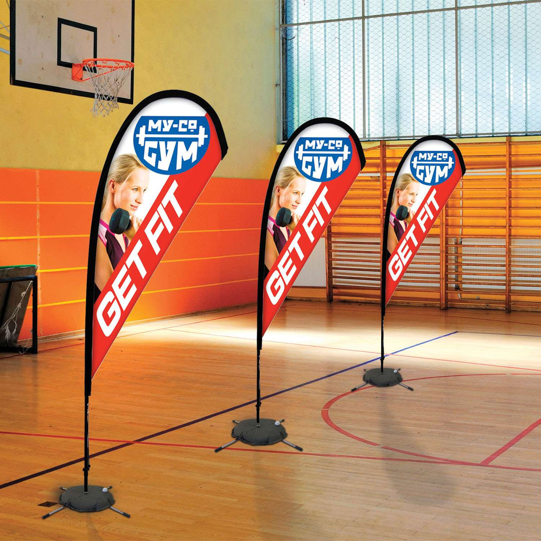 Premium Teardrop Sail Sign Kit (Double-Sided with Scissor Base)