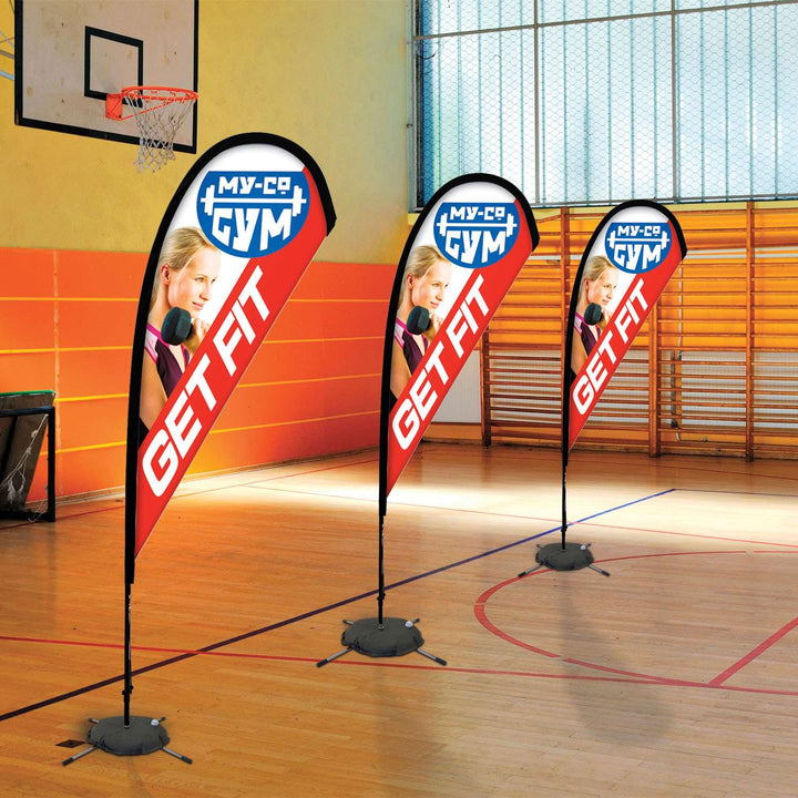 Premium Teardrop Sail Sign Kit (Double-Sided with Scissor Base)