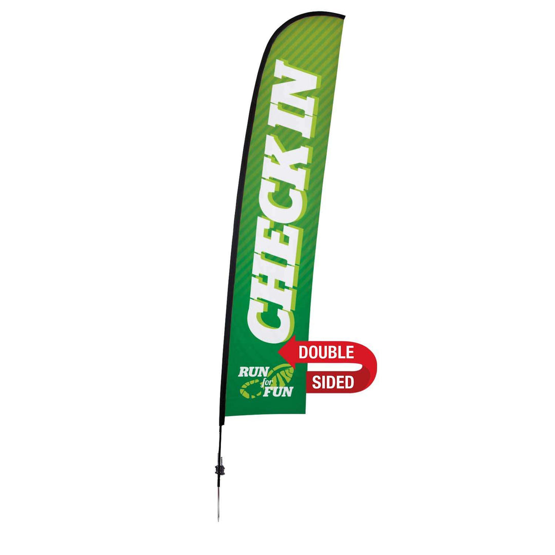 Premium Blade Sail Sign Kit (Double-Sided with Ground Spike & Ground Anchor)
