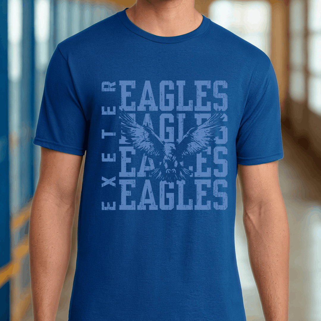 Exeter Eagles Distressed Logo Fan Tee