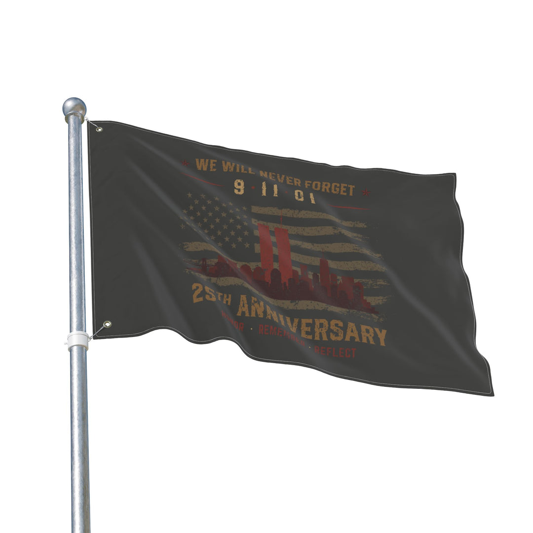 9/11 Memorial Flag - 25th Anniversary Double-Sided Tribute