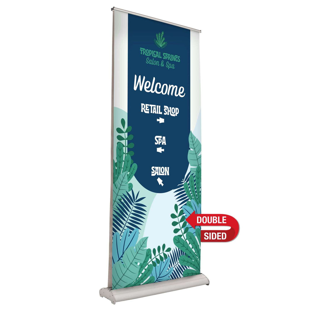 Deluxe Pro Retractor Double-Banner Kit (No-Curl Opaque Fabric)