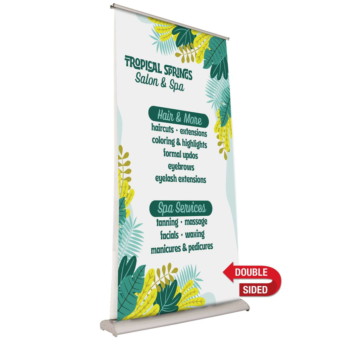 Deluxe Pro Retractor Double-Banner Kit (No-Curl Opaque Fabric)