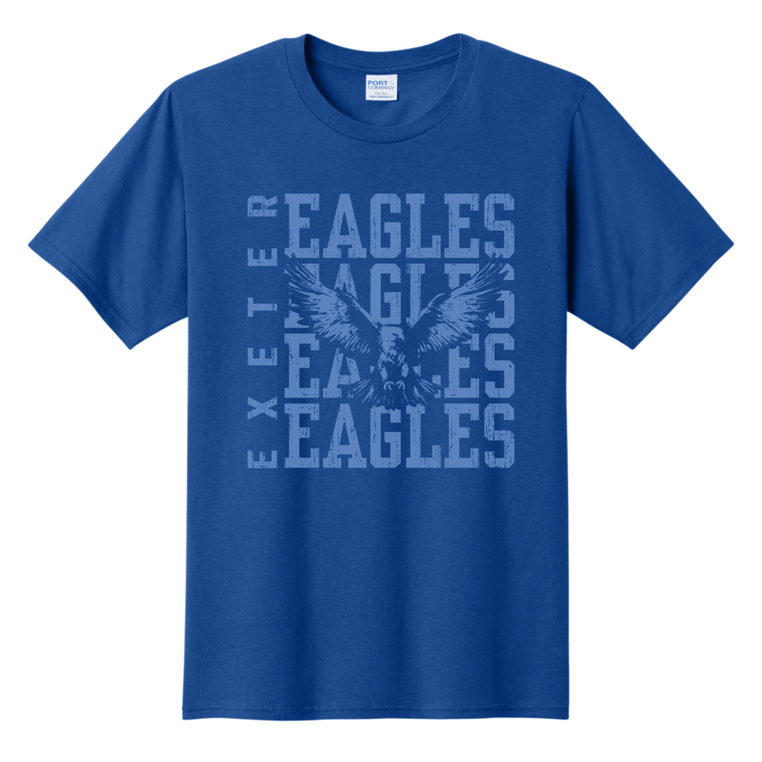 Exeter Eagles Distressed Logo Fan Tee