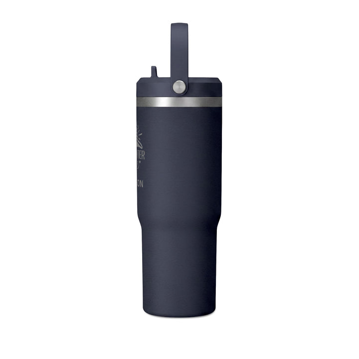 Navy 32oz insulated tumbler with flip straw lid