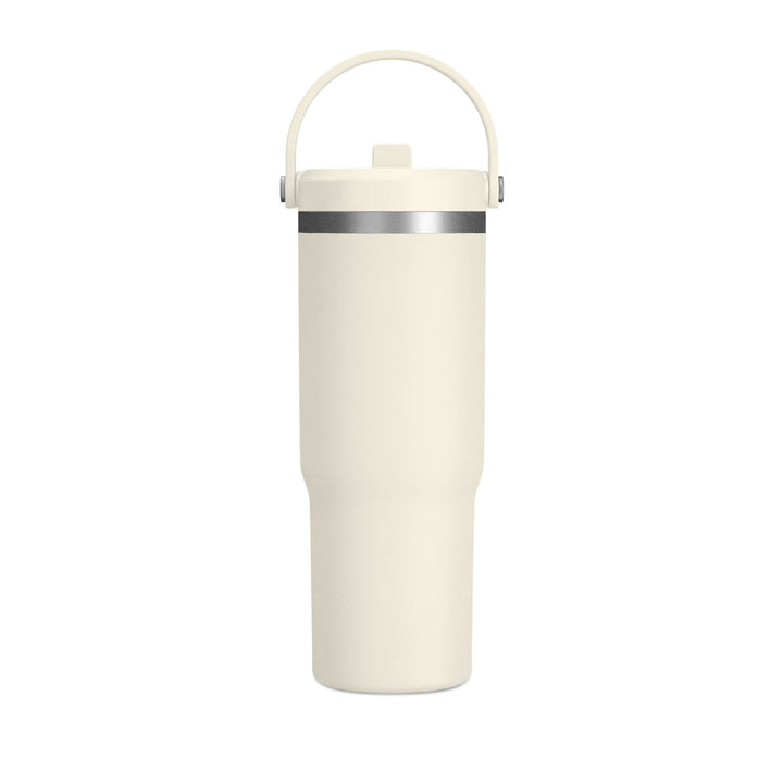Ivory 32oz insulated tumbler with carry-handle lid