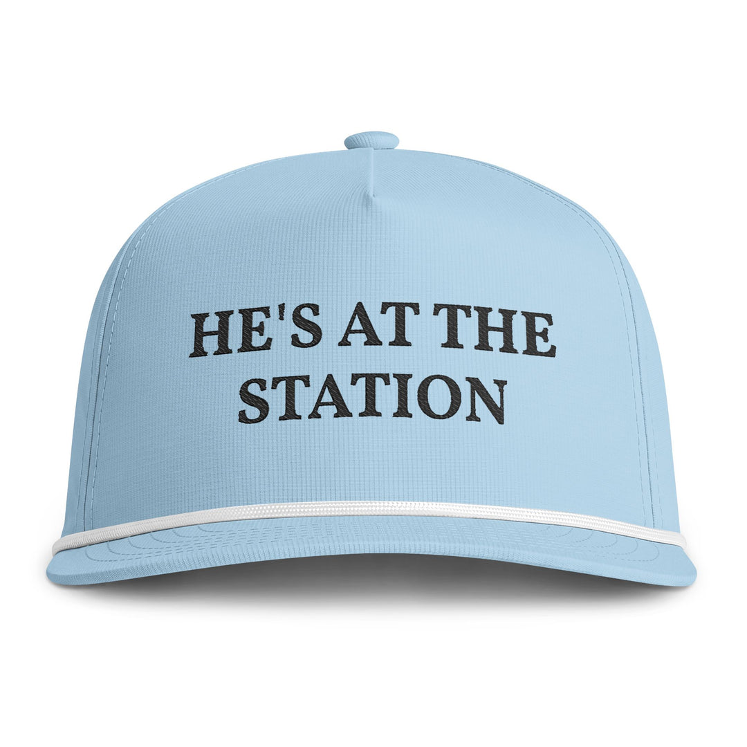 Chambray light blue rope cap with he&