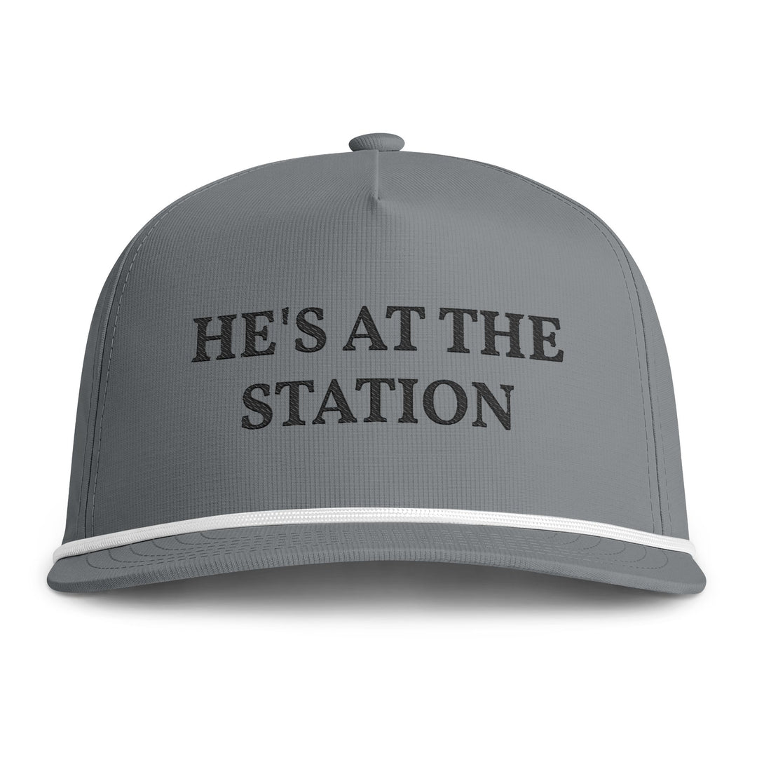 Granite gray rope cap with he&