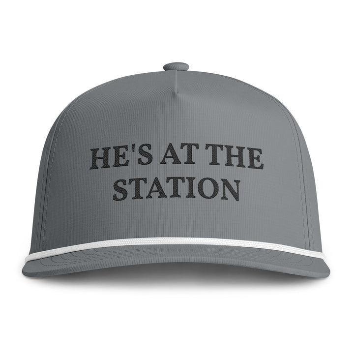 Granite gray rope cap with he&