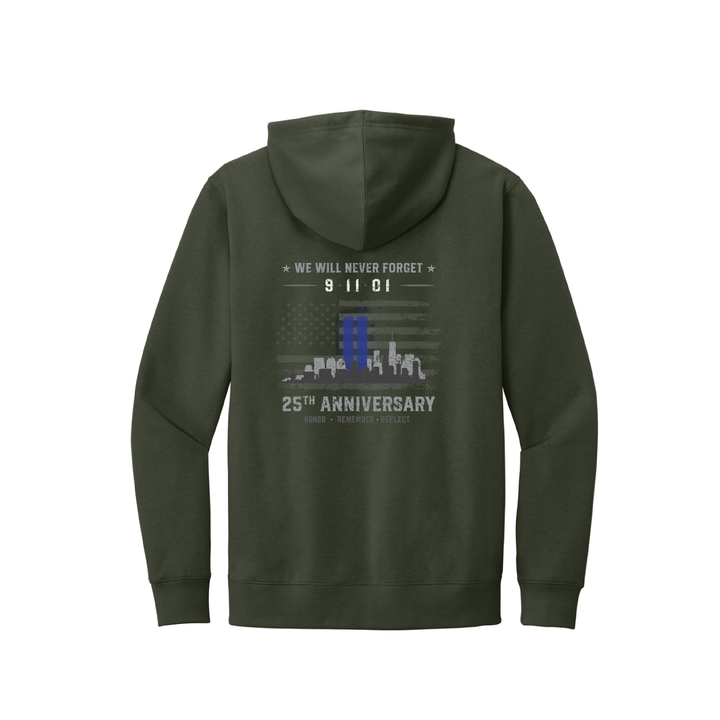 9/11 25th Anniversary Tribute Hoodie — "We Will Never Forget" Memorial Hoodie
