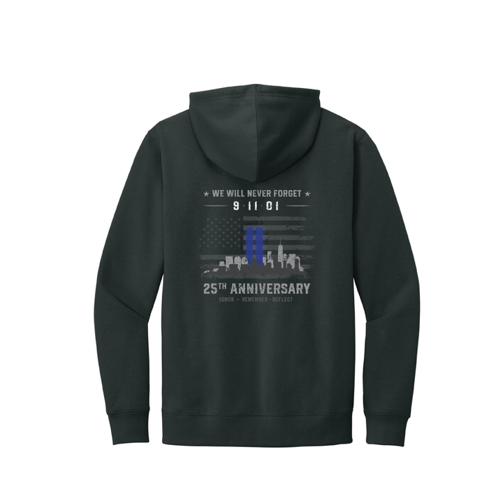 9/11 25th Anniversary Tribute Hoodie — "We Will Never Forget" Memorial Hoodie
