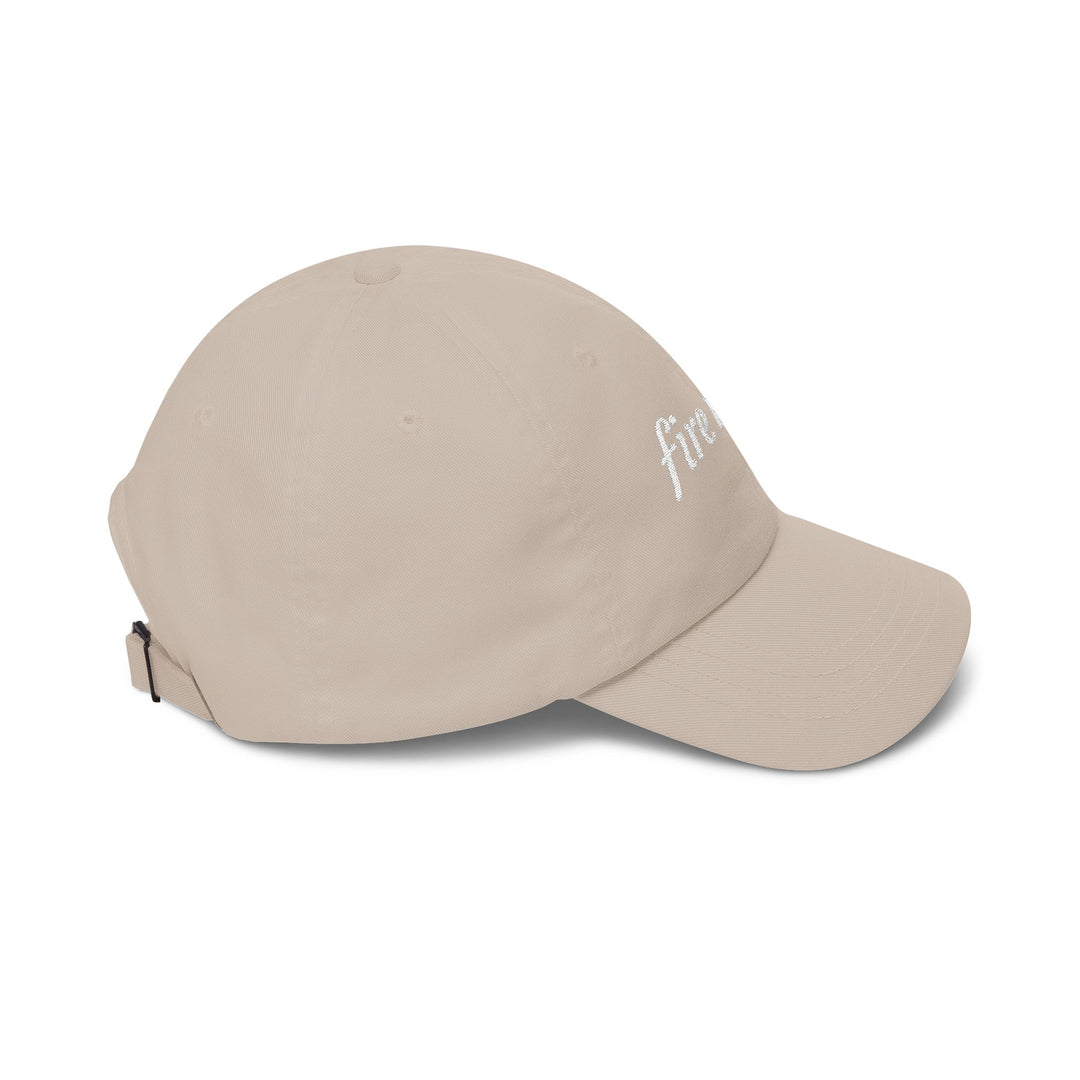 Stone fire wife dad cap, right side view