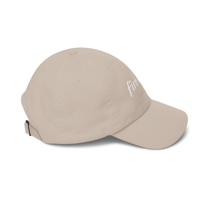 Stone fire wife dad cap, right side view