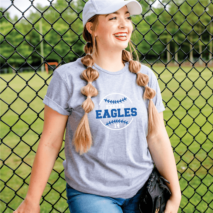 Custom School and Mascot Baseball T-Shirt
