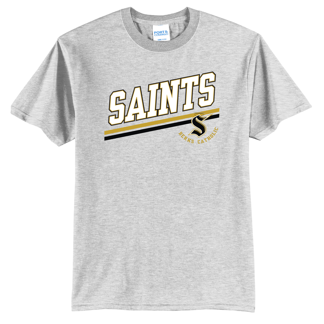 Berks Catholic Saints Varsity Stripe T-Shirt | Berks Catholic School Spirit Tee