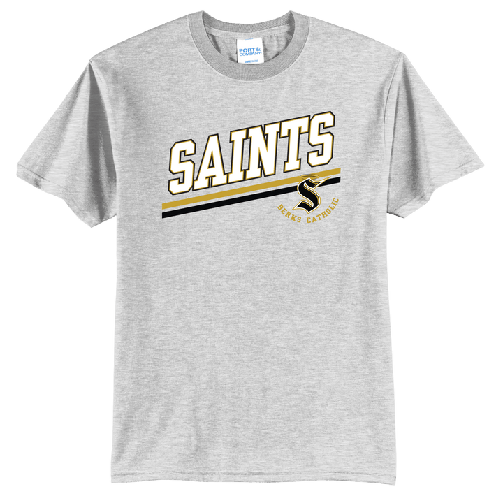 Berks Catholic Saints Varsity Stripe T-Shirt | Berks Catholic School Spirit Tee