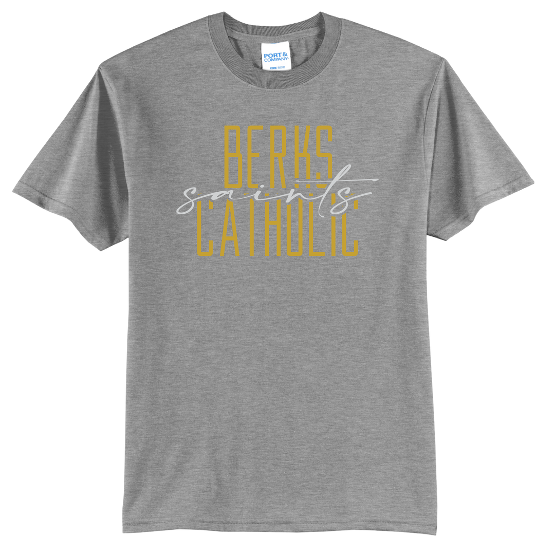 Berks Catholic Saints Stacked Script T-Shirt | School Spirit Tee