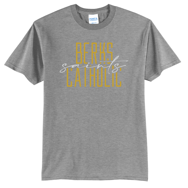Berks Catholic Saints Stacked Script T-Shirt | School Spirit Tee