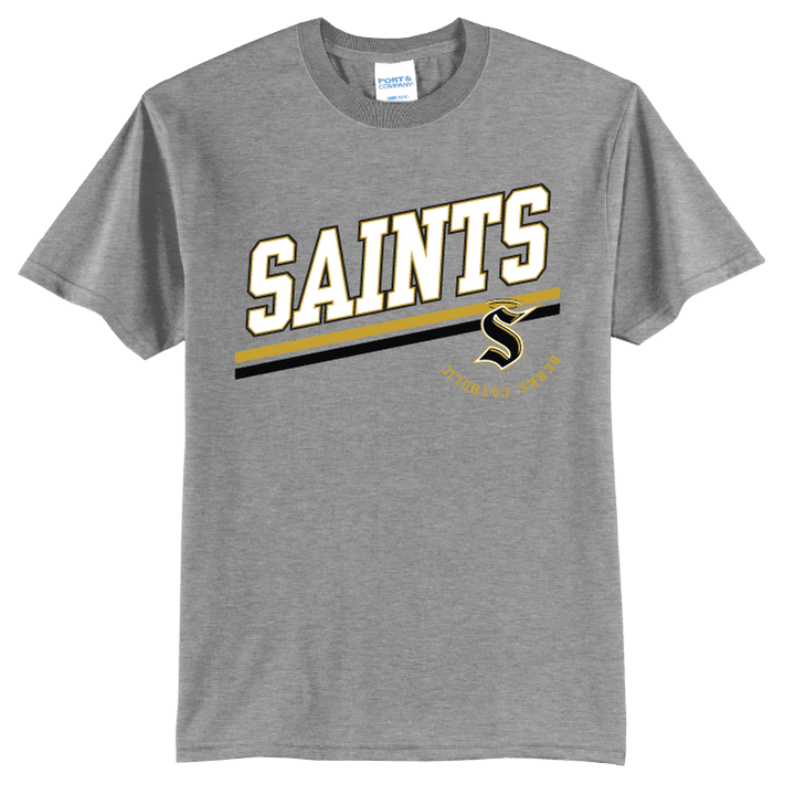 Berks Catholic Saints Varsity Stripe T-Shirt | Berks Catholic School Spirit Tee