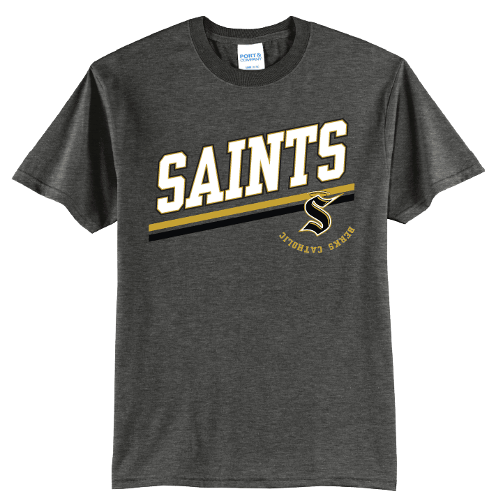 Berks Catholic Saints Varsity Stripe T-Shirt | Berks Catholic School Spirit Tee