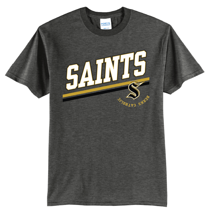 Berks Catholic Saints Varsity Stripe T-Shirt | Berks Catholic School Spirit Tee