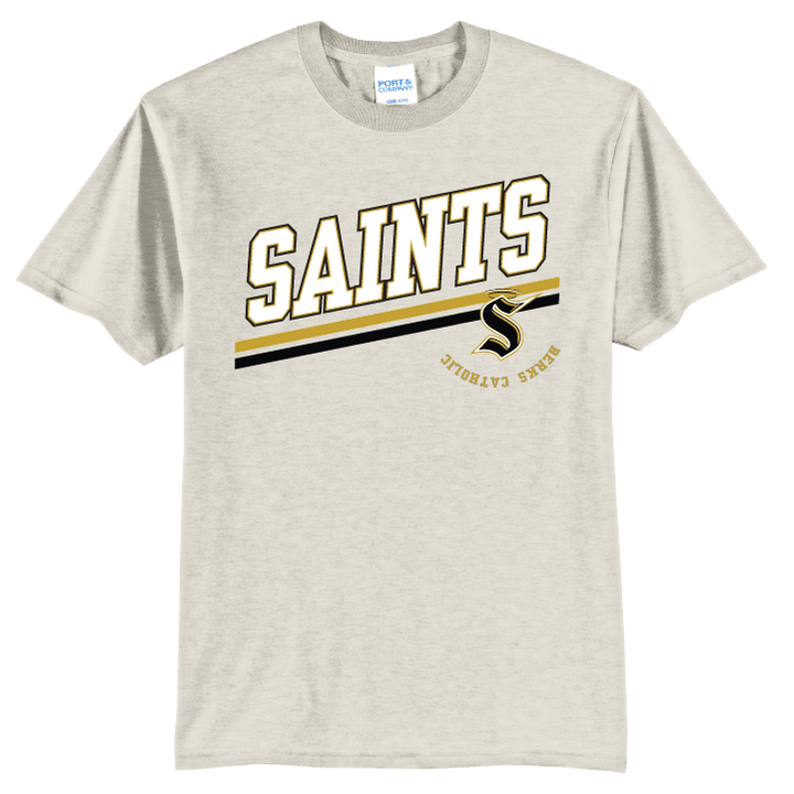 Berks Catholic Saints Varsity Stripe T-Shirt | Berks Catholic School Spirit Tee