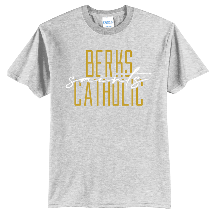 Berks Catholic Saints Stacked Script T-Shirt | School Spirit Tee