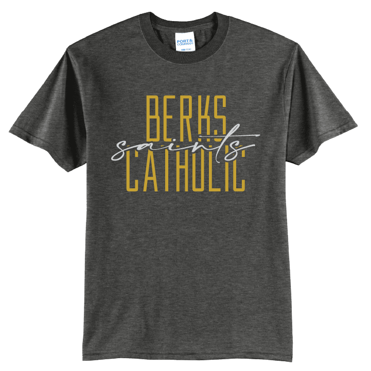 Berks Catholic Saints Stacked Script T-Shirt | School Spirit Tee